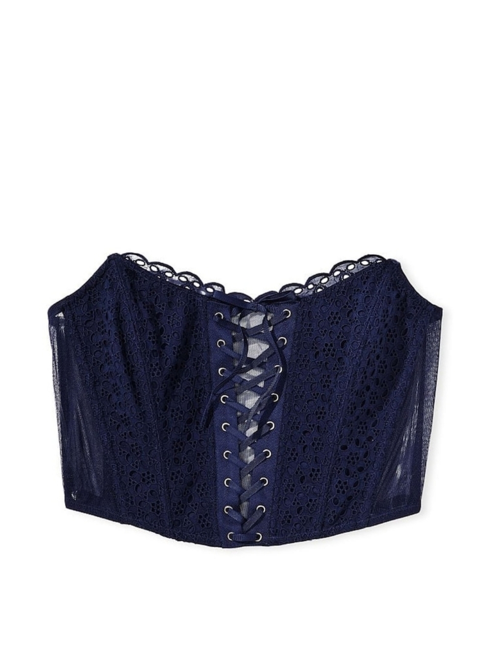 Victoria Secret Dream Angels Eyelet Lace Up Strapless Bra Top - Ensign - Picture 4 of 4